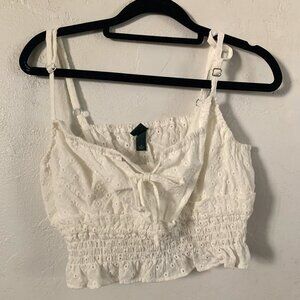 Super cute white eyelet crop top